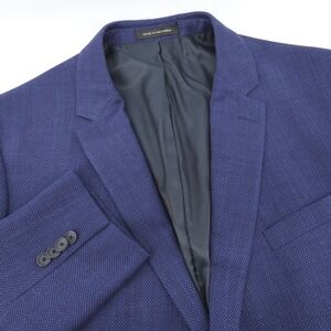 Awearness Kenneth Cole Men's Blue Wool Blend Blazer Jacket Size 48 Regular 48R